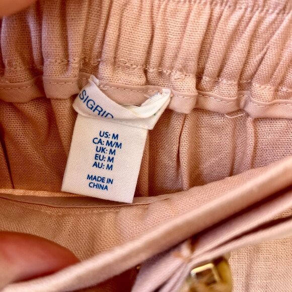 NEW Sigrid Olsen Linen Crop Pants Pink Size M - Picture 3 of 6
